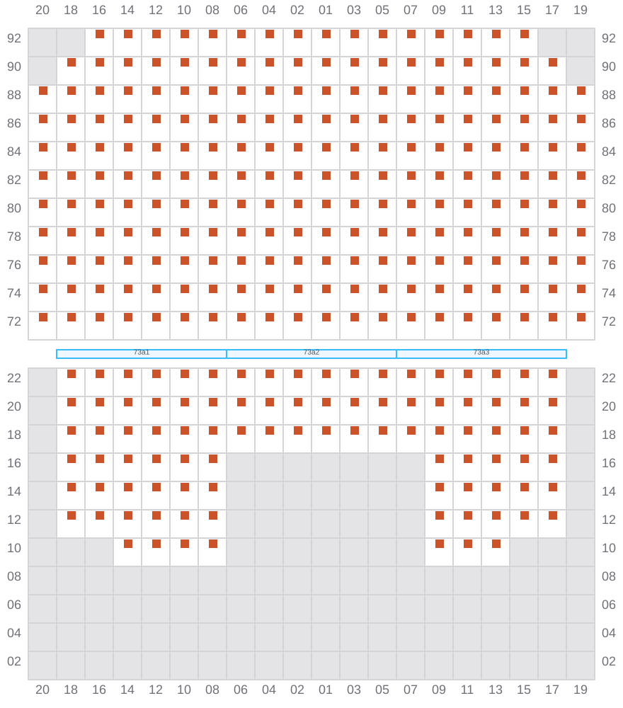Bay 075 view and slots of CMA CGM ARGENTINA
