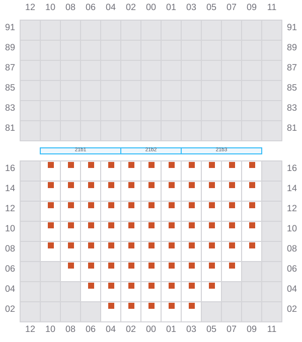 Bay 021 view and slots of EVER DAINTY