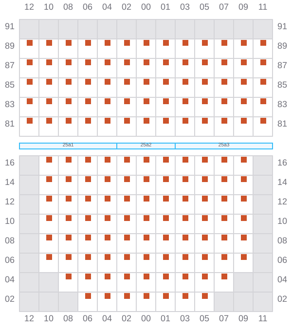 Bay 025 view and slots of EVER DAINTY