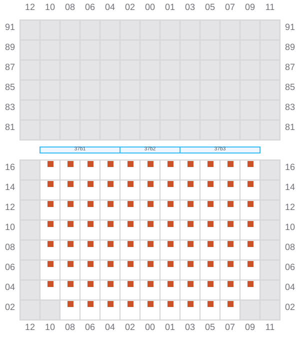 Bay 037 view and slots of EVER DAINTY