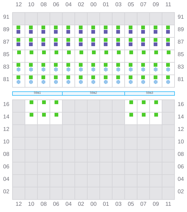 Bay 059 view and slots of EVER DAINTY