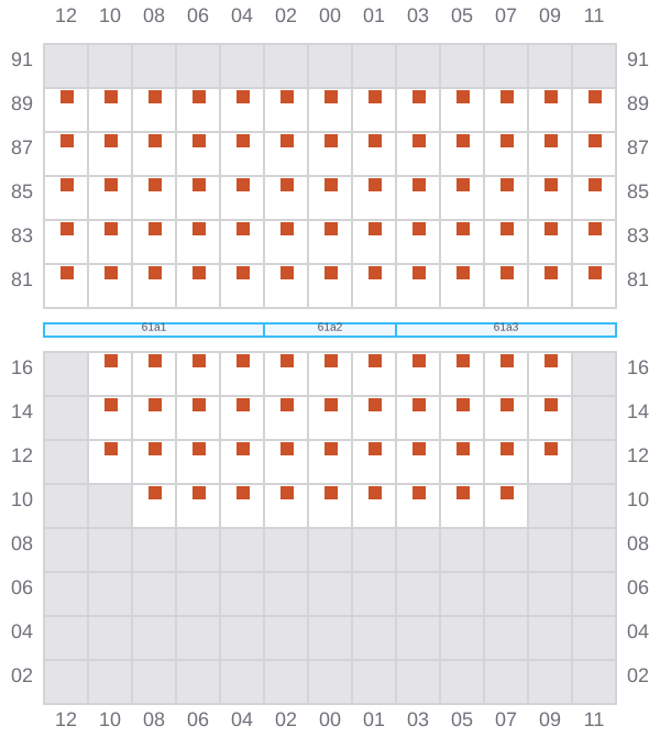 Bay 061 view and slots of EVER DAINTY