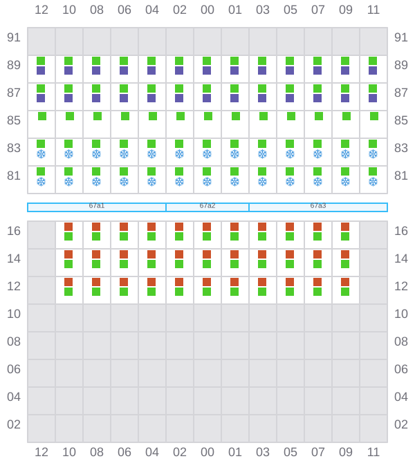 Bay 067 view and slots of EVER DAINTY