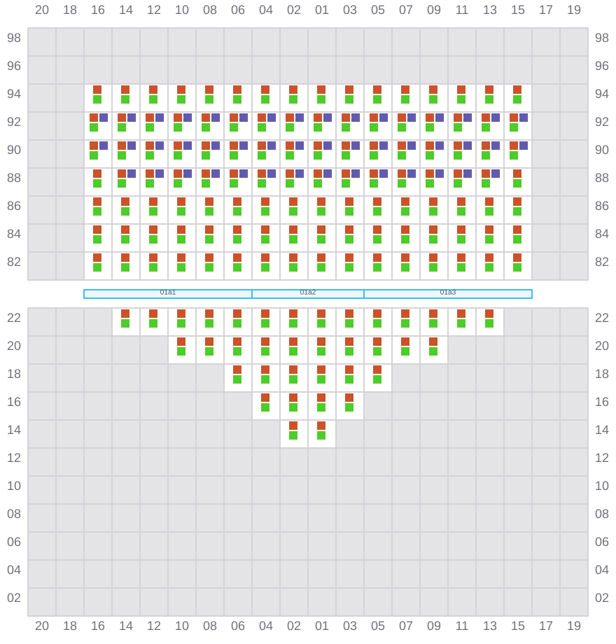 Bay 001 view and slots of APL SENTOSA