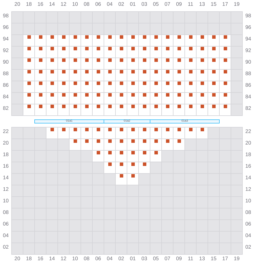 Bay 003 view and slots of APL SENTOSA