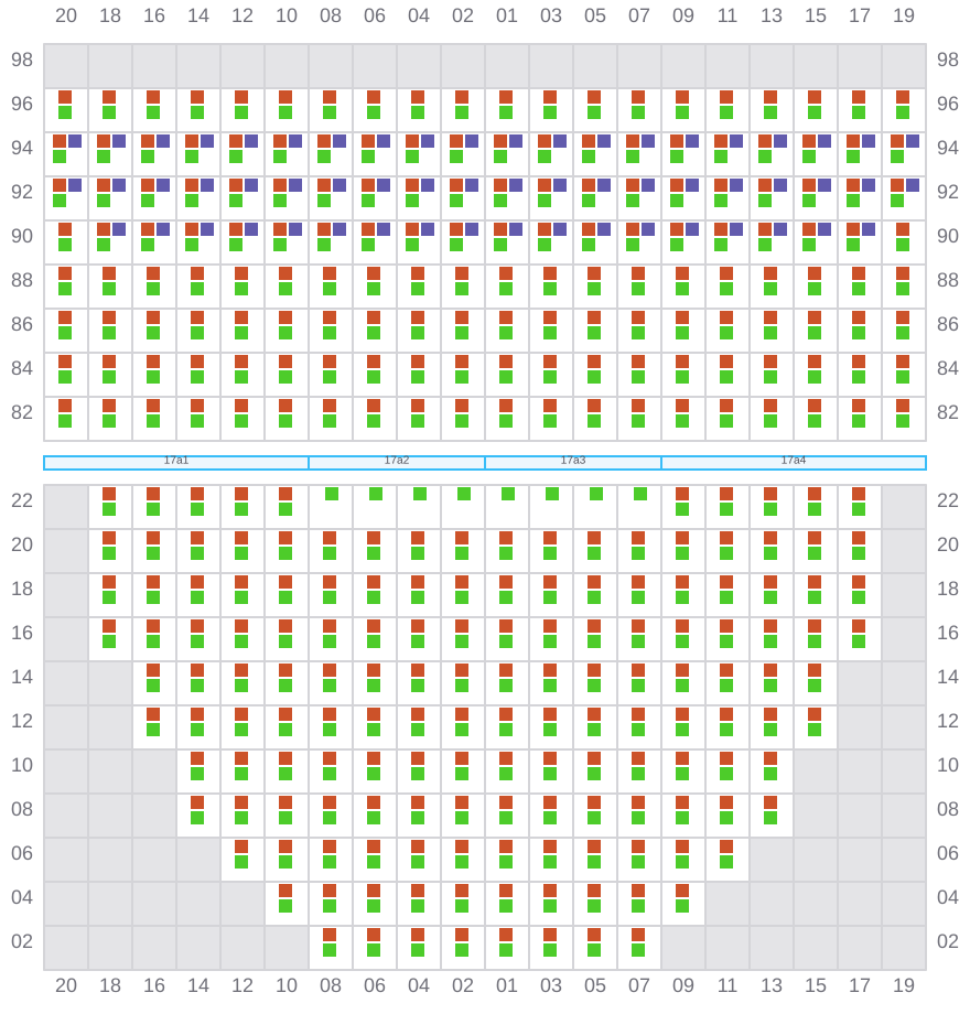 Bay 017 view and slots of APL SENTOSA