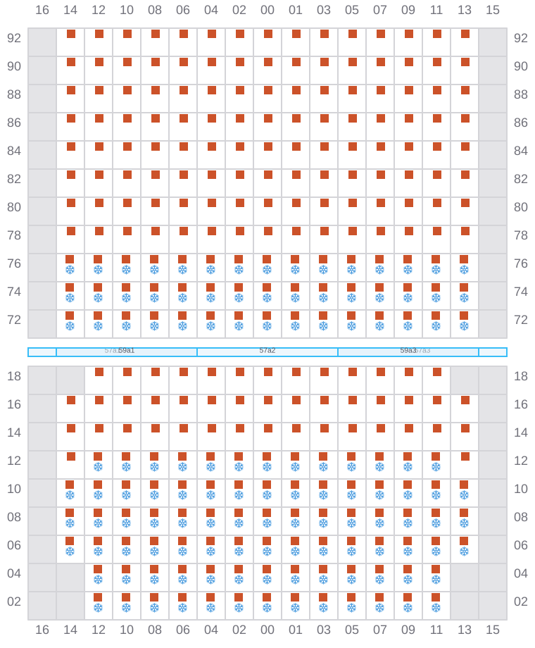 Bay 059 view and slots of GUNVOR MAERSK