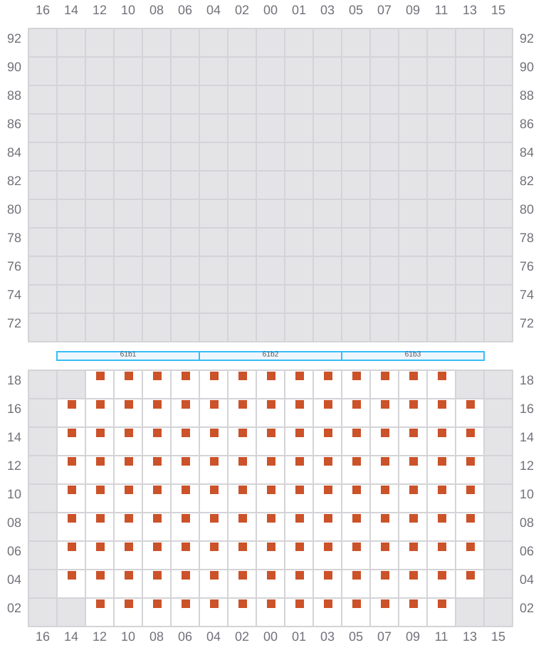 Bay 063 view and slots of GUNVOR MAERSK