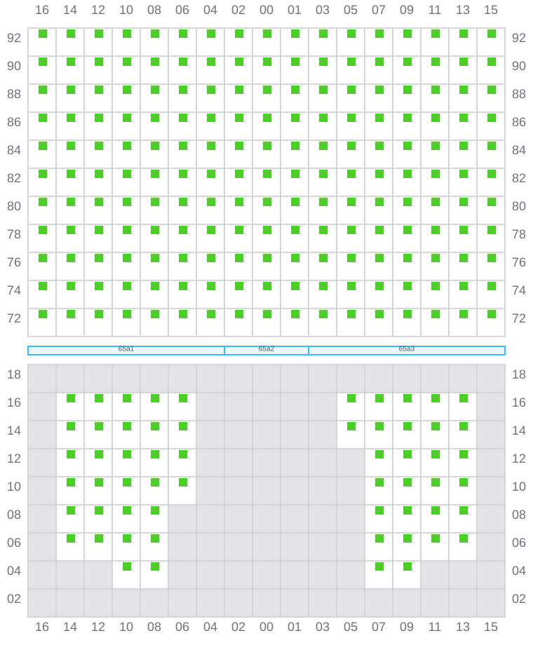 Bay 065 view and slots of GUNVOR MAERSK