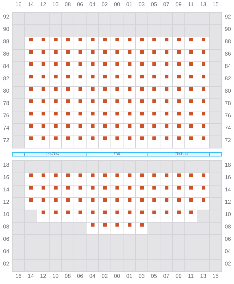 Bay 079 view and slots of GUNVOR MAERSK