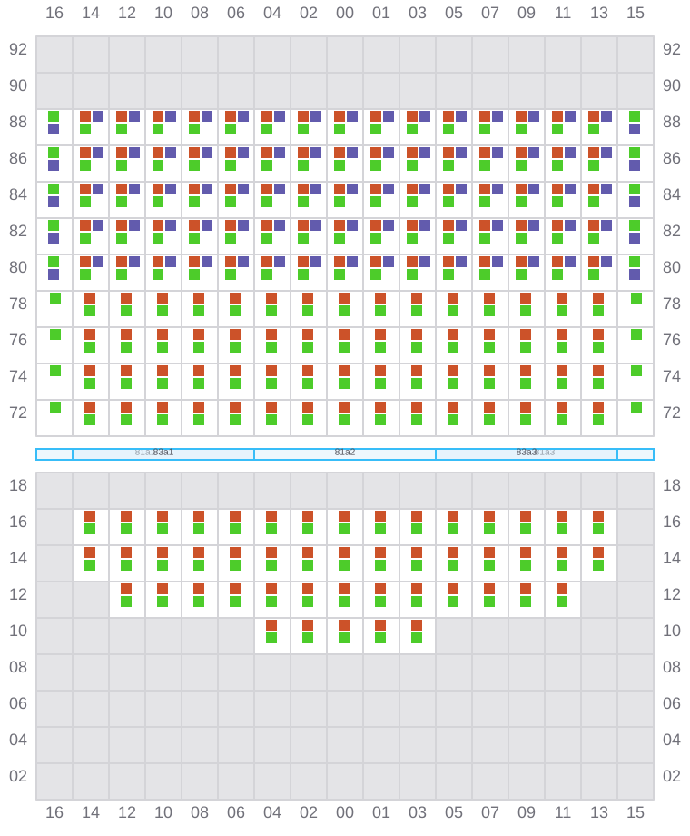 Bay 081 view and slots of GUNVOR MAERSK