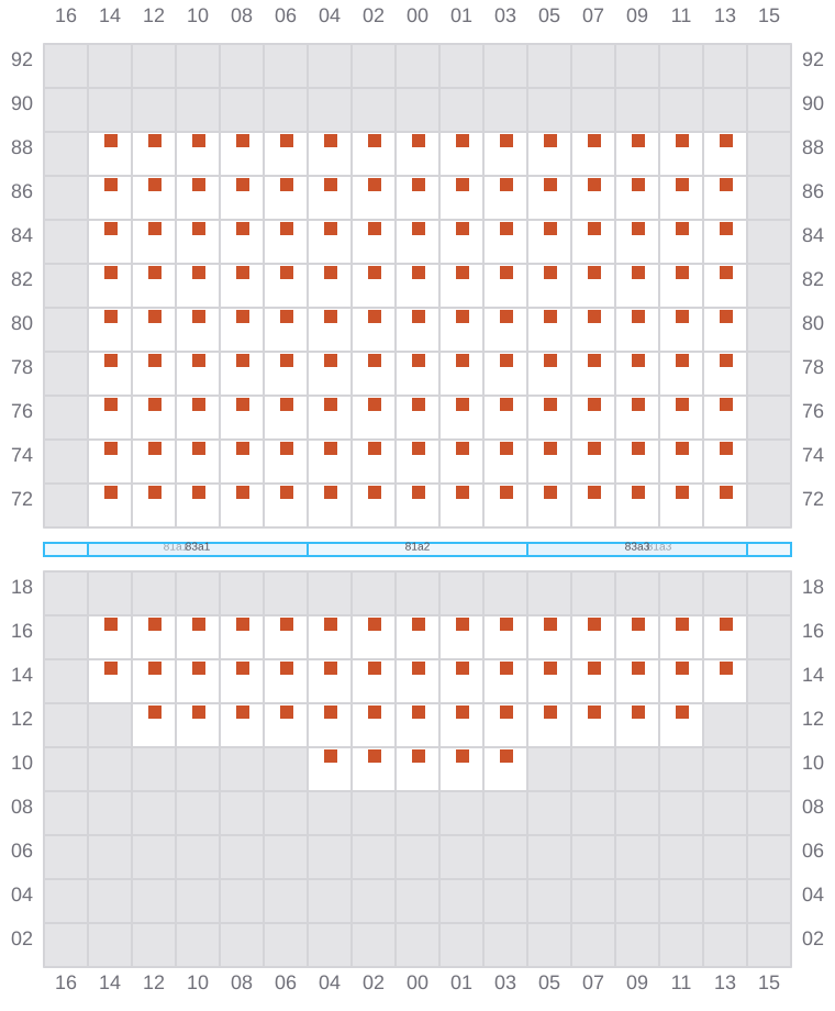 Bay 083 view and slots of GUNVOR MAERSK