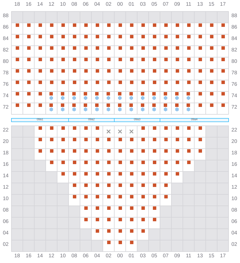 Bay 011 view and slots of ERVING