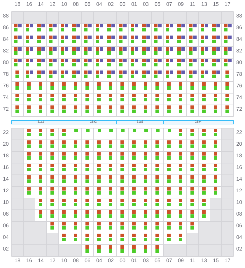 Bay 021 view and slots of ERVING