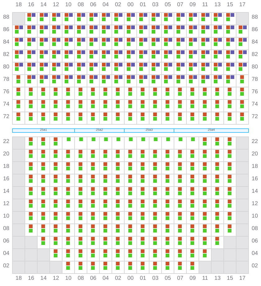 Bay 025 view and slots of ERVING