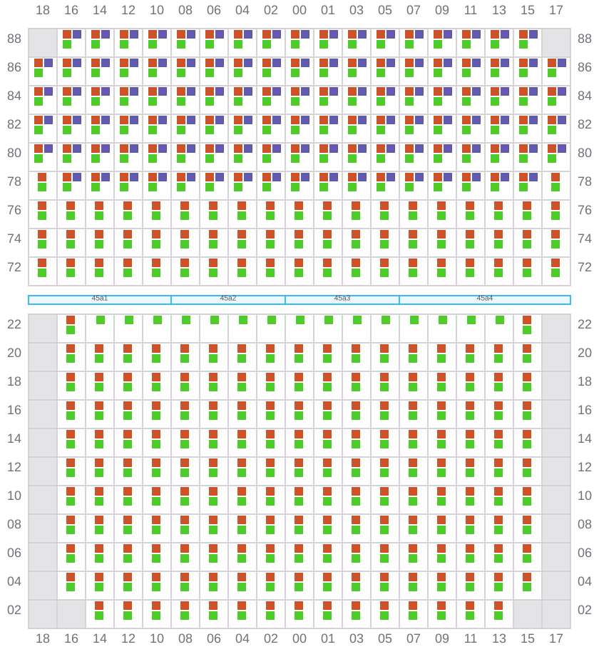 Bay 045 view and slots of ERVING