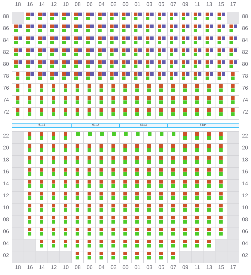 Bay 061 view and slots of ERVING