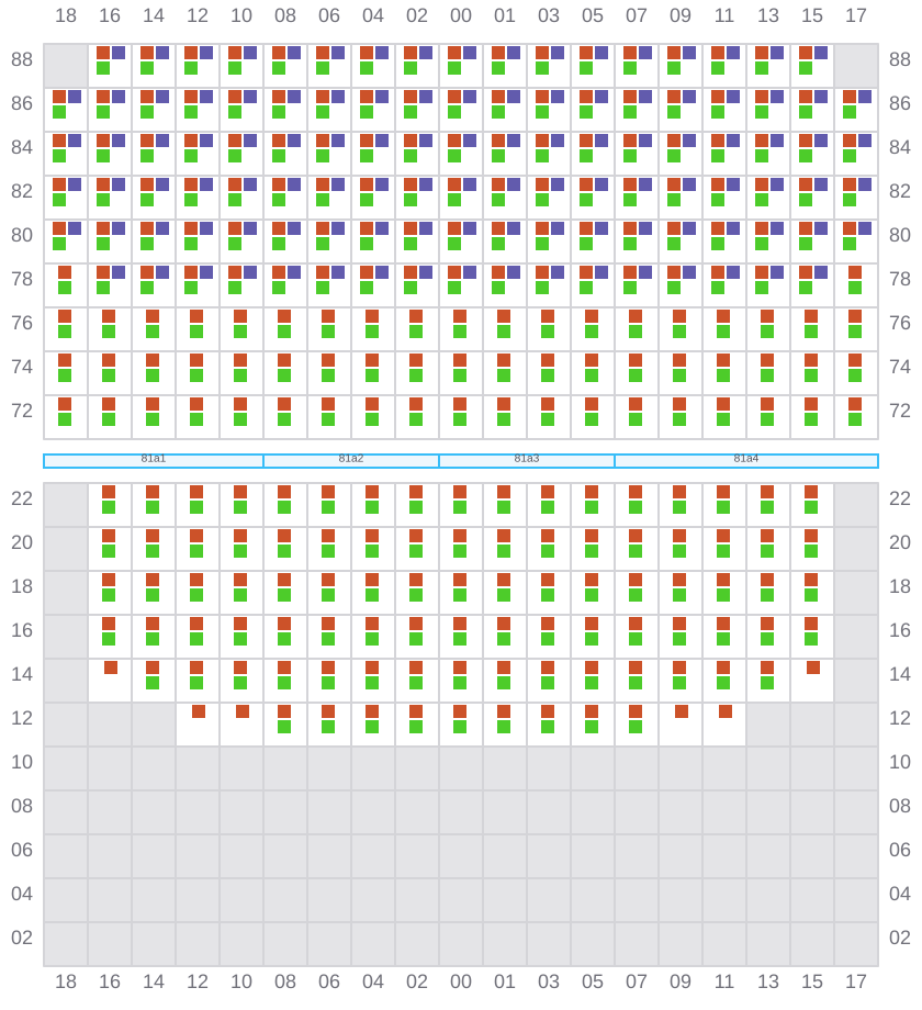 Bay 081 view and slots of ERVING