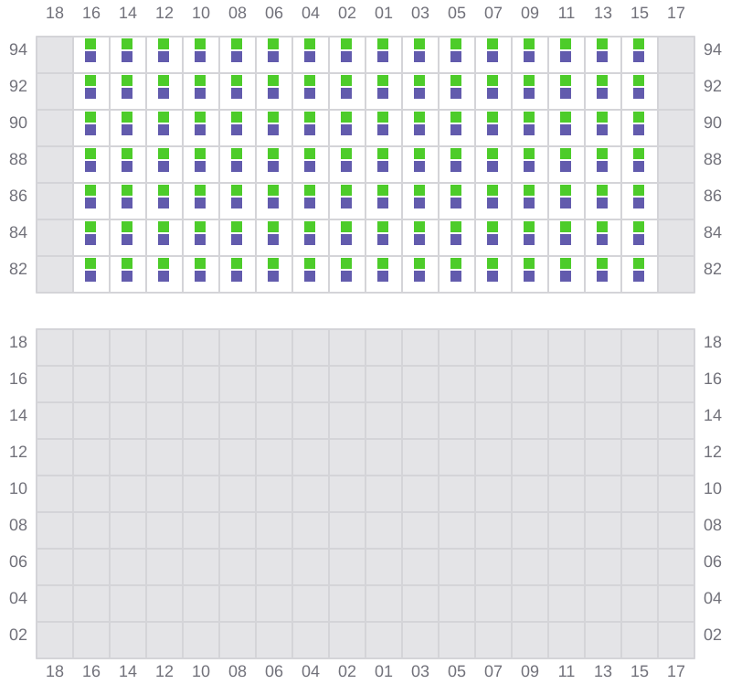 Bay 069 view and slots of MSC DAMLA