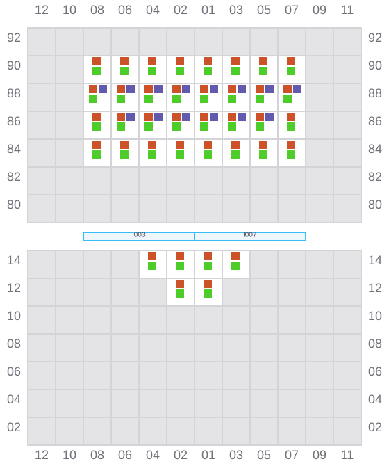 Bay 001 view and slots of CMA CGM PUERTO ANTIOQUIA
