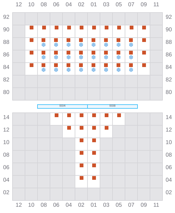 Bay 003 view and slots of CMA CGM PUERTO ANTIOQUIA