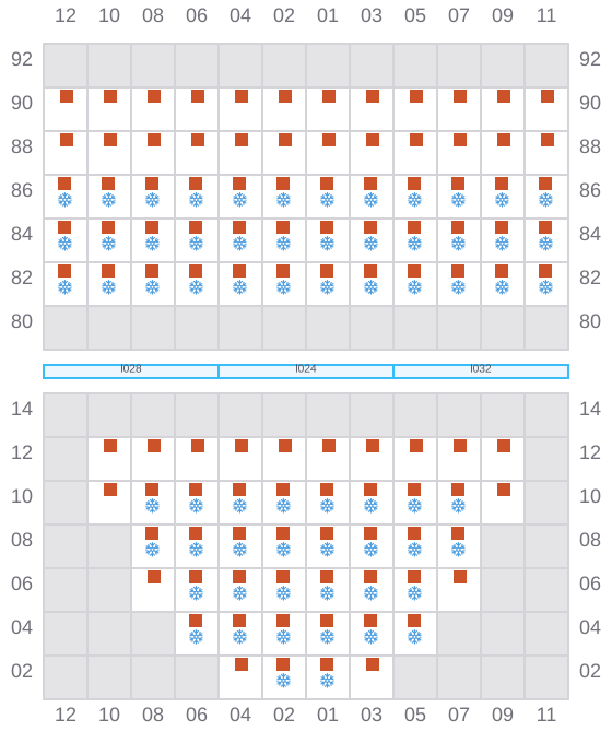 Bay 011 view and slots of CMA CGM PUERTO ANTIOQUIA