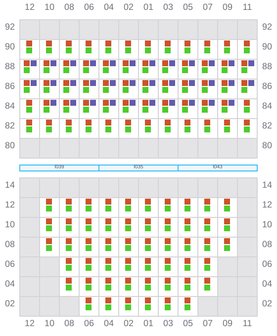Bay 013 view and slots of CMA CGM PUERTO ANTIOQUIA