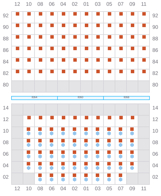 Bay 023 view and slots of CMA CGM PUERTO ANTIOQUIA