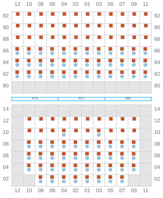 Bay 027 view and slots of CMA CGM PUERTO ANTIOQUIA