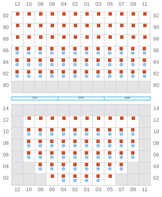 Bay 035 view and slots of CMA CGM PUERTO ANTIOQUIA