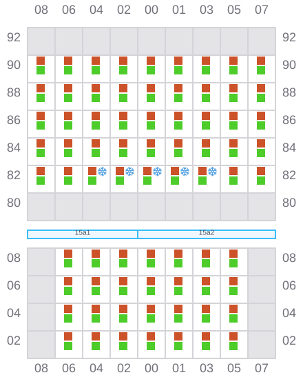 Bay 015 view and slots of MSC OLGA F