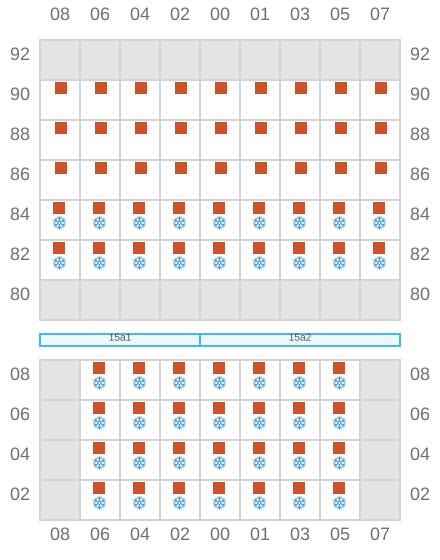 Bay 017 view and slots of MSC OLGA F