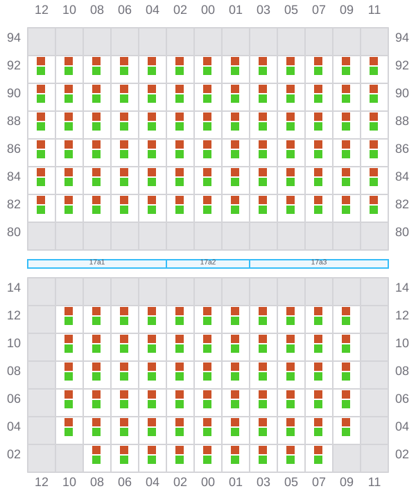 Bay 017 view and slots of CMA CGM ABU DHABI