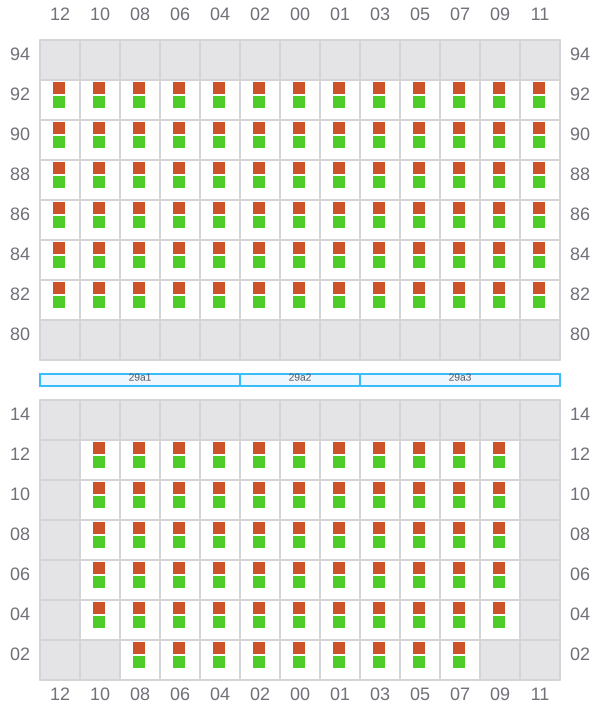Bay 029 view and slots of CMA CGM ABU DHABI