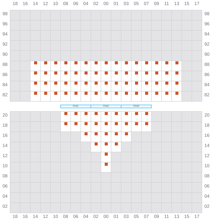 Bay 001 view and slots of CSCL SUMMER