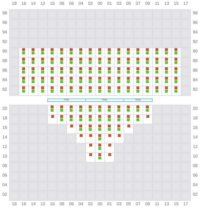 Bay 003 view and slots of CSCL SUMMER