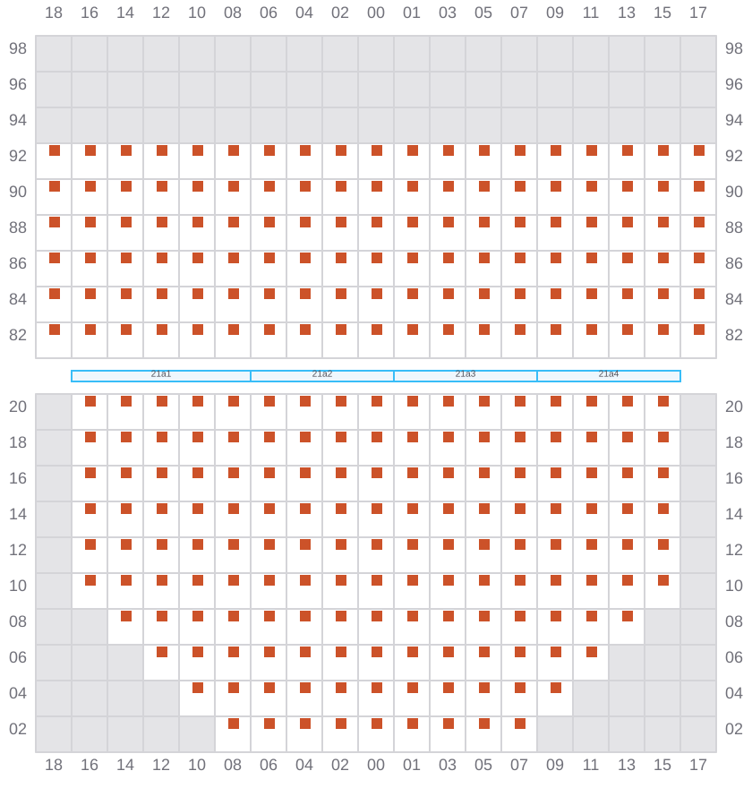 Bay 021 view and slots of CSCL SUMMER
