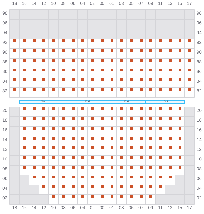 Bay 025 view and slots of CSCL SUMMER