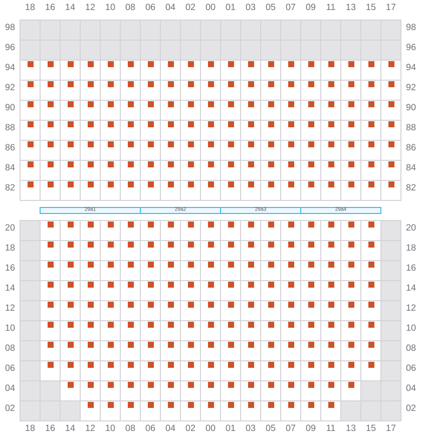 Bay 029 view and slots of CSCL SUMMER
