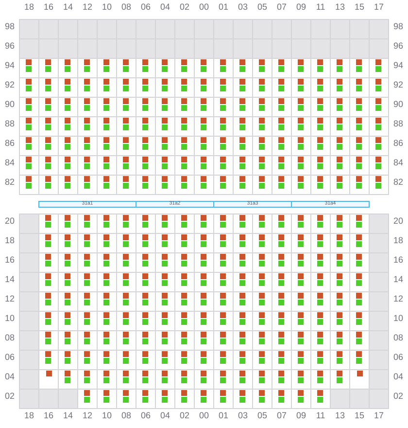 Bay 031 view and slots of CSCL SUMMER