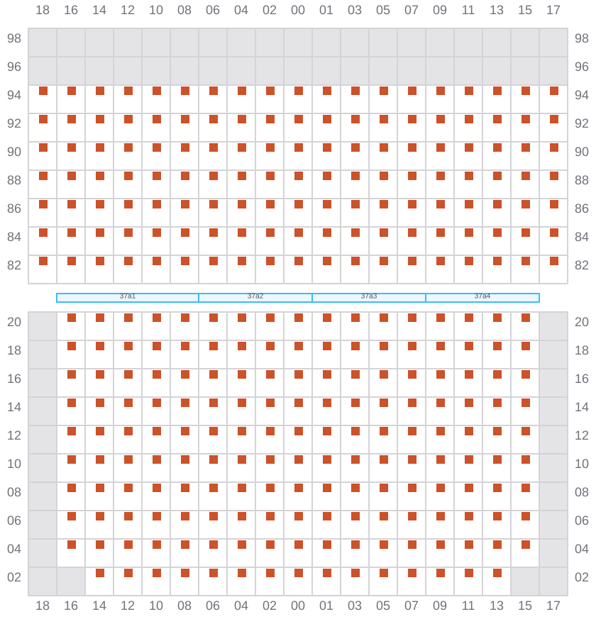 Bay 037 view and slots of CSCL SUMMER