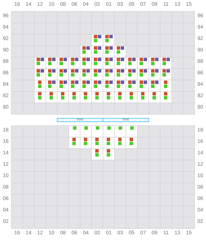 Bay 001 view and slots of MSC ALMA VII