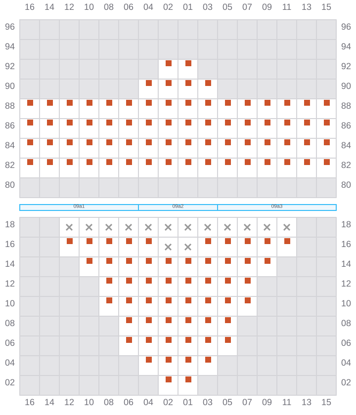 Bay 011 view and slots of MSC ALMA VII