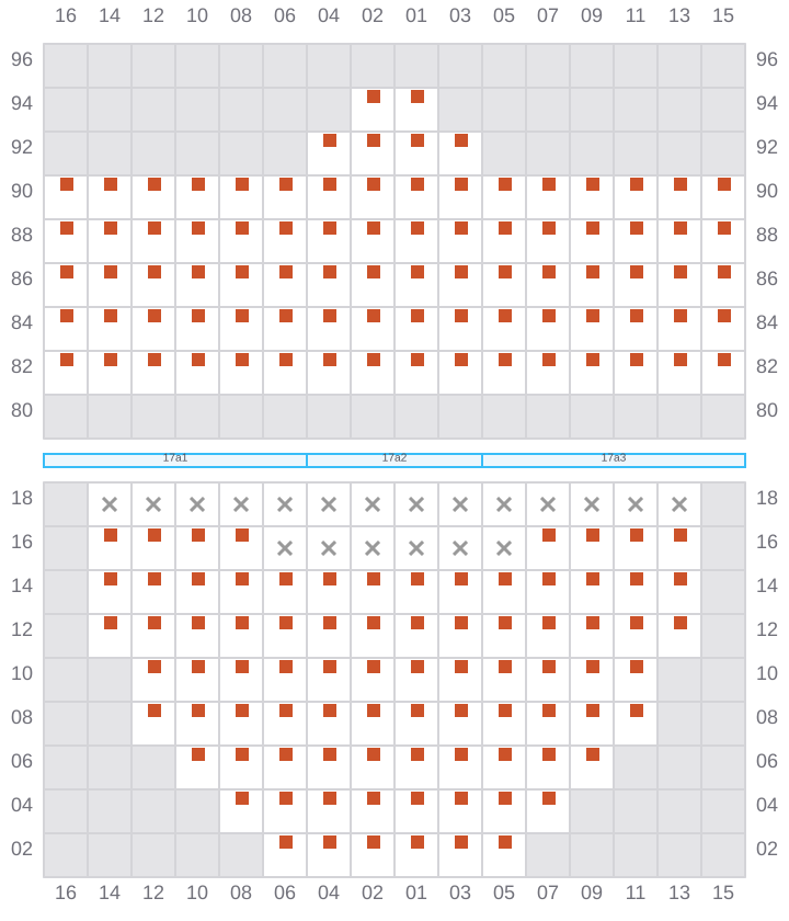 Bay 019 view and slots of MSC ALMA VII