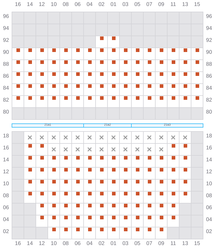 Bay 023 view and slots of MSC ALMA VII