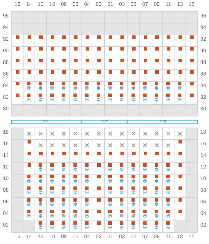 Bay 031 view and slots of MSC ALMA VII