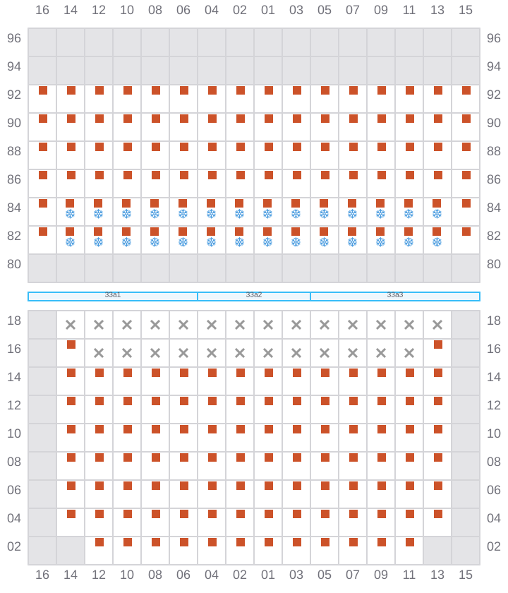 Bay 035 view and slots of MSC ALMA VII