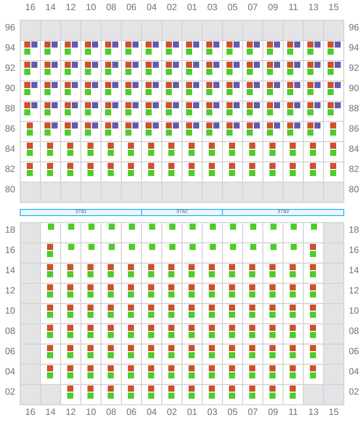 Bay 037 view and slots of MSC ALMA VII