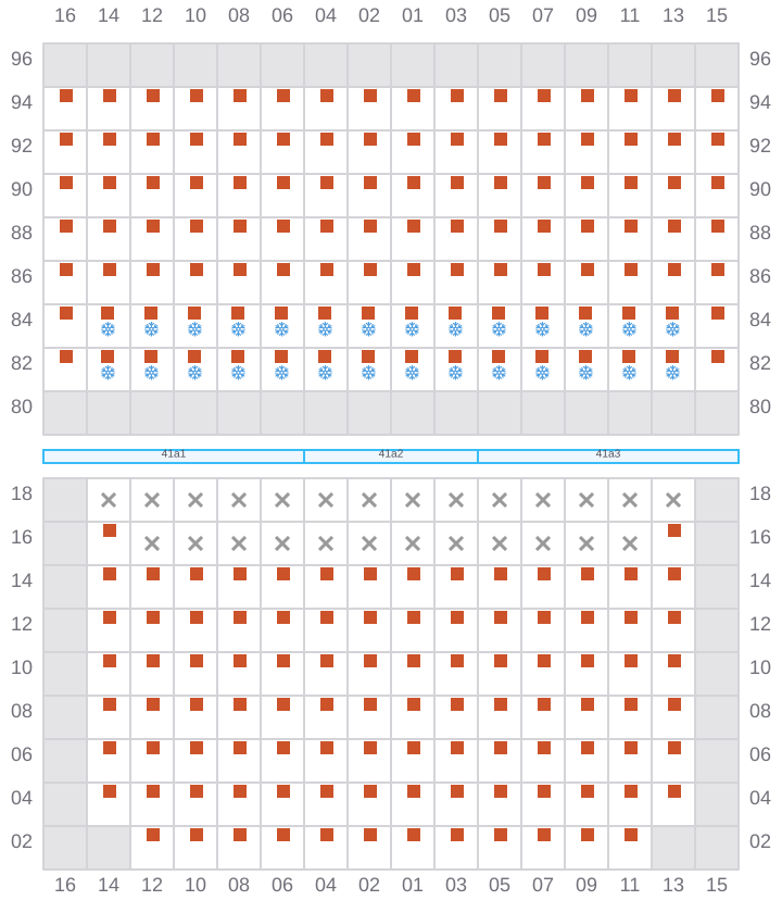 Bay 043 view and slots of MSC ALMA VII