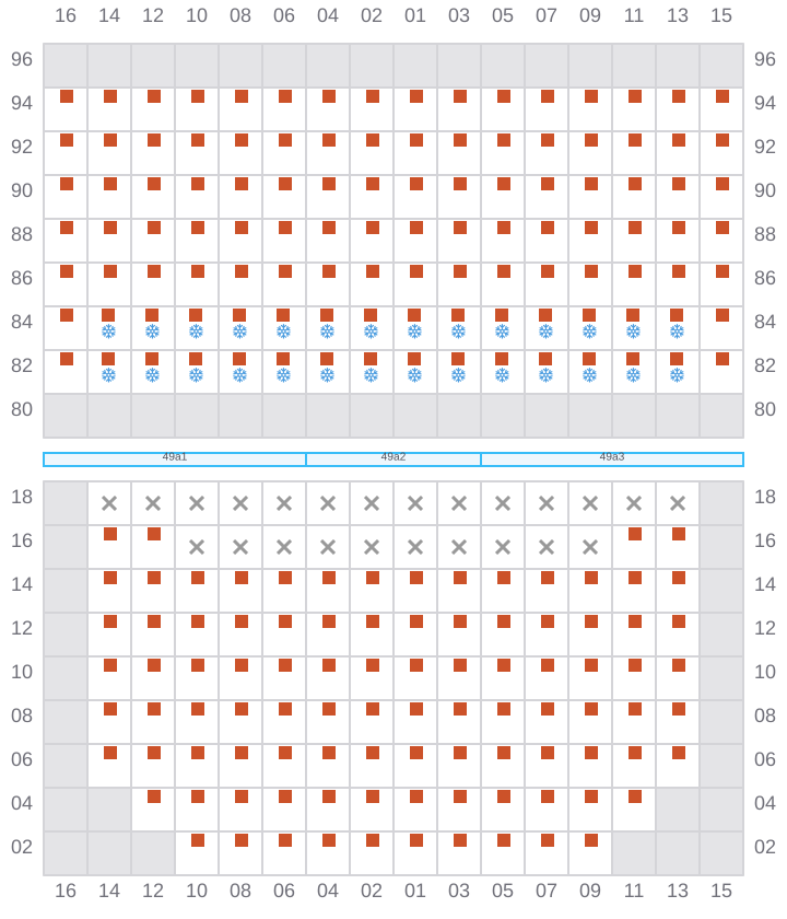 Bay 051 view and slots of MSC ALMA VII